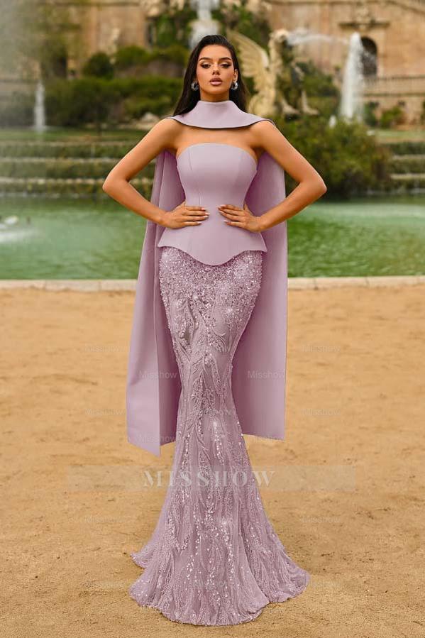 Strapless Sleeveless Long Mermaid Formal Dress With Appliques