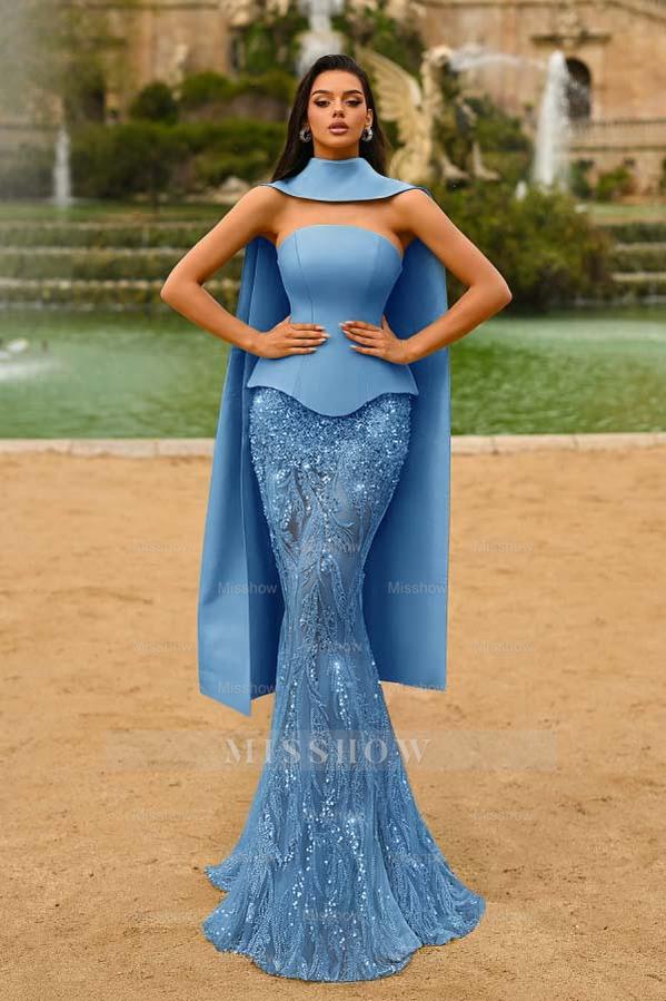 Strapless Sleeveless Long Mermaid Formal Dress With Appliques