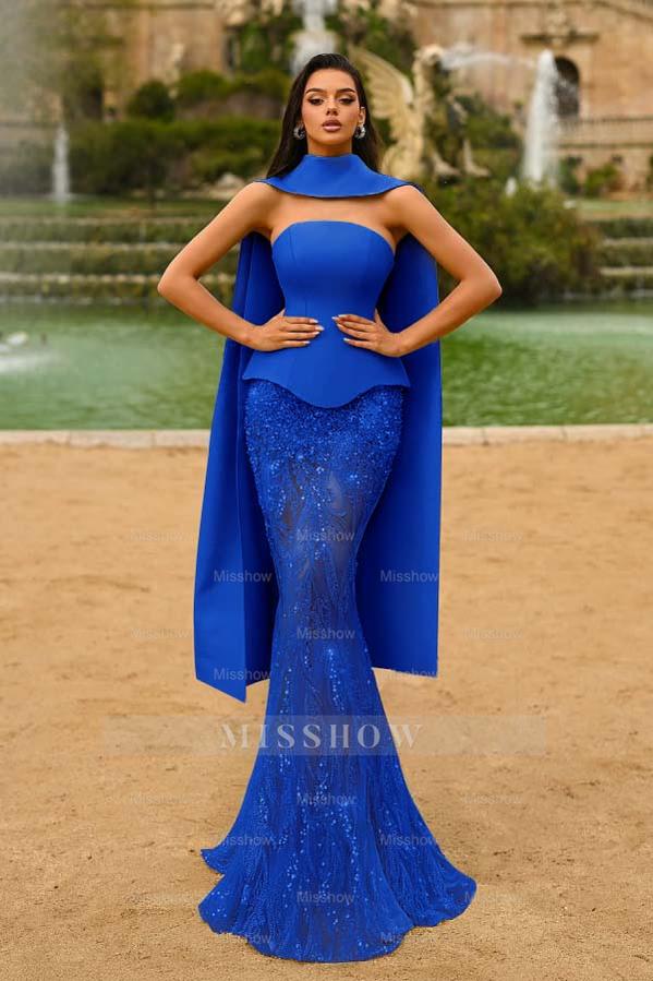 Strapless Sleeveless Long Mermaid Formal Dress With Appliques