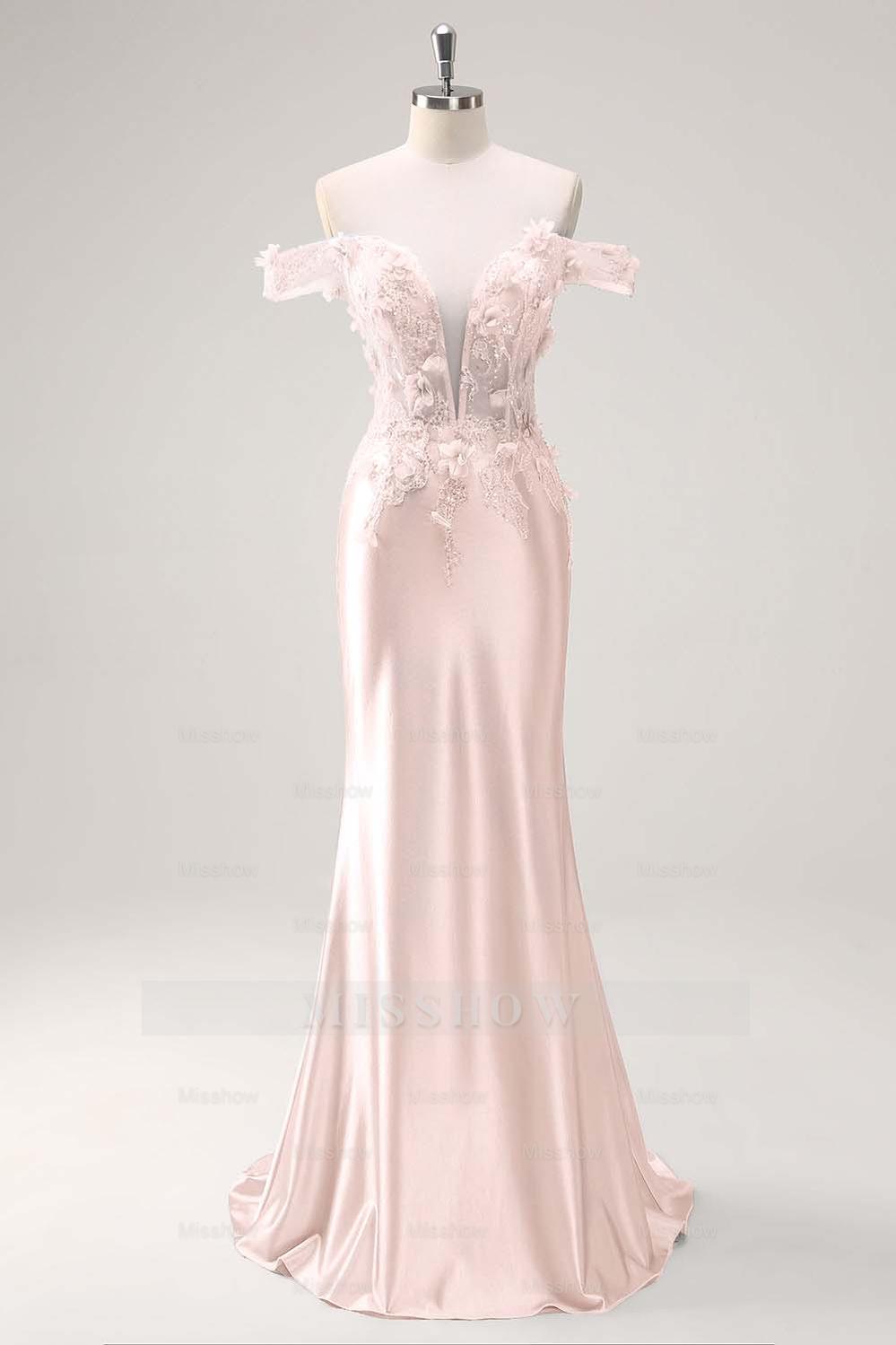 Strapless Sleeveless Long Mermaid Formal Dress With Appliques Pleated