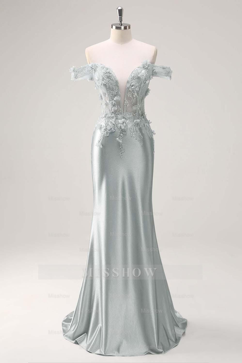 Strapless Sleeveless Long Mermaid Formal Dress With Appliques Pleated