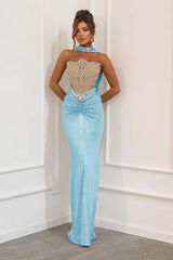 Strapless Sleeveless Long Mermaid Formal Dress With Beading Pleated