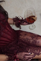 Strapless Sleeveless Long Mermaid Formal Dress With Split Lace