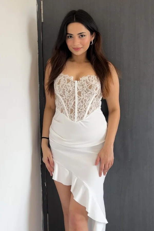 Strapless Sweetheart Sleeveless Formal Dress With Pleated Ruffle