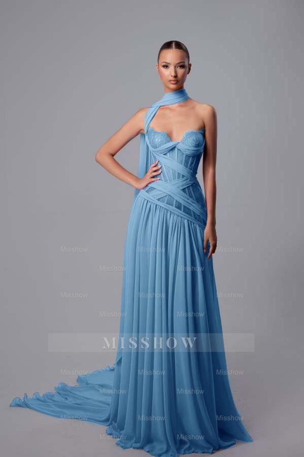 Strapless Sweetheart Sleeveless Long Formal Dress With Pleated