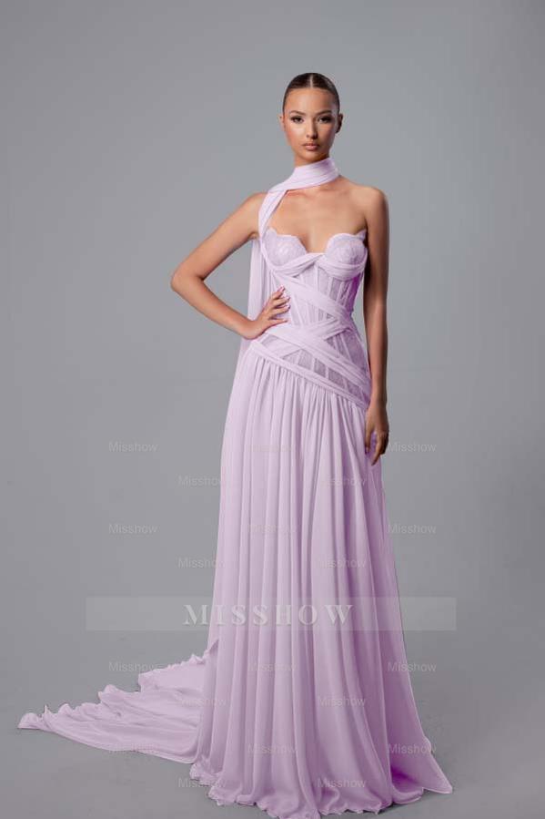 Strapless Sweetheart Sleeveless Long Formal Dress With Pleated