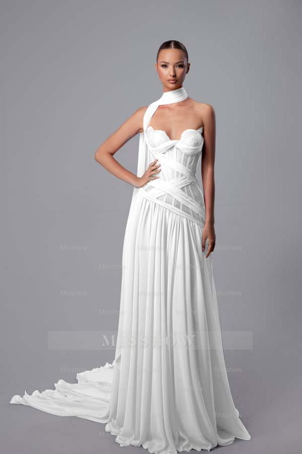 Strapless Sweetheart Sleeveless Long Formal Dress With Pleated