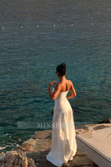 Strapless Sweetheart Sleeveless Long Formal Dress With Pleated