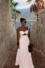 Strapless Sweetheart Sleeveless Long Formal Dress With Pleated