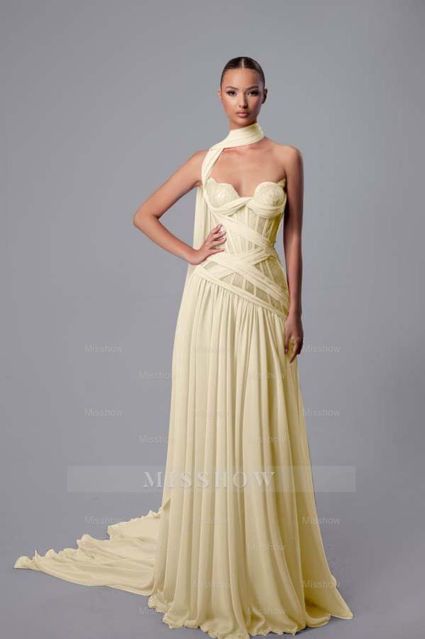 Strapless Sweetheart Sleeveless Long Formal Dress With Pleated