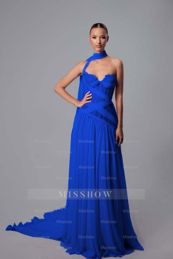 Strapless Sweetheart Sleeveless Long Formal Dress With Pleated
