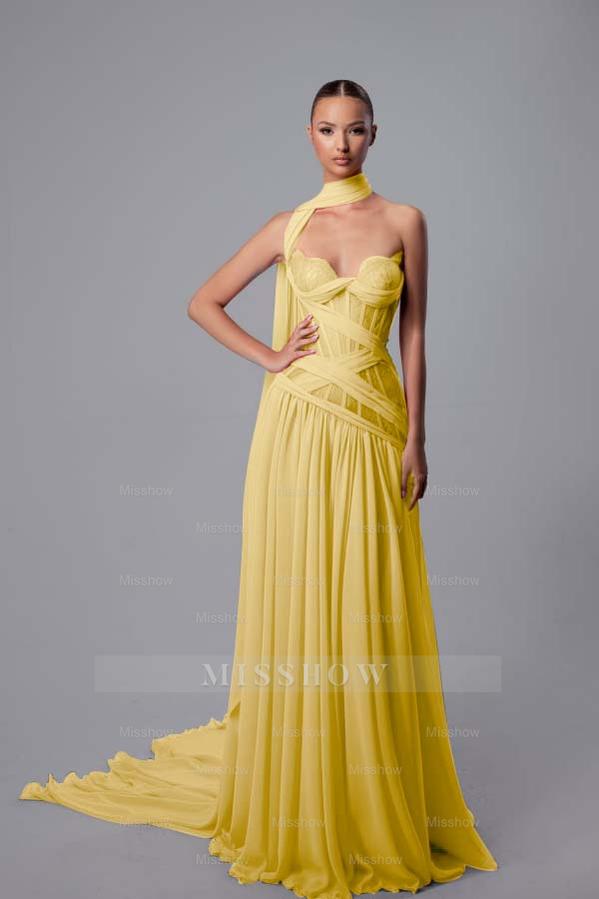 Strapless Sweetheart Sleeveless Long Formal Dress With Pleated