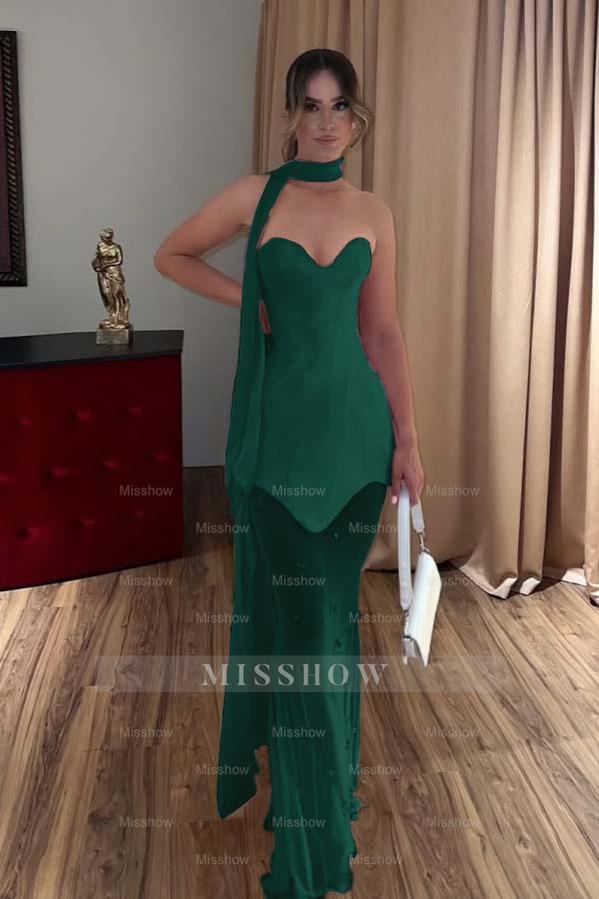 Strapless Sweetheart Sleeveless Long Mermaid Formal Dress With Beading