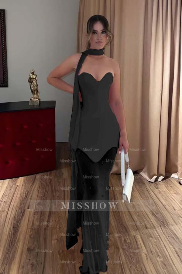 Strapless Sweetheart Sleeveless Long Mermaid Formal Dress With Beading