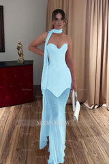 Strapless Sweetheart Sleeveless Long Mermaid Formal Dress With Beading