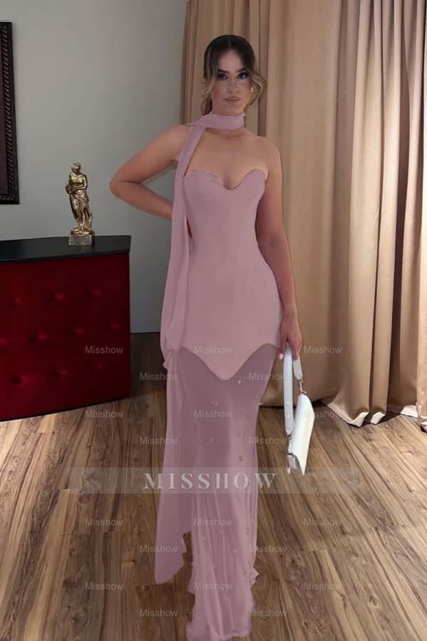 Strapless Sweetheart Sleeveless Long Mermaid Formal Dress With Beading