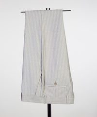 Striped Double-Breasted Peaked Lapel Business Men’s Suit