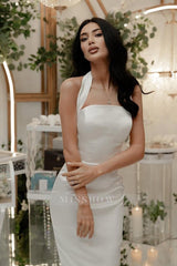 Stunning Halter Sleeveless Long Mermaid Formal Dress With Pleated