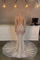 Stunning Long Mermaid One Shoulder Beading Sequined Sleeveless Prom Dress