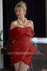 Stunning Off the Shoulder Sleeveless Short Formal Dress With Pleated