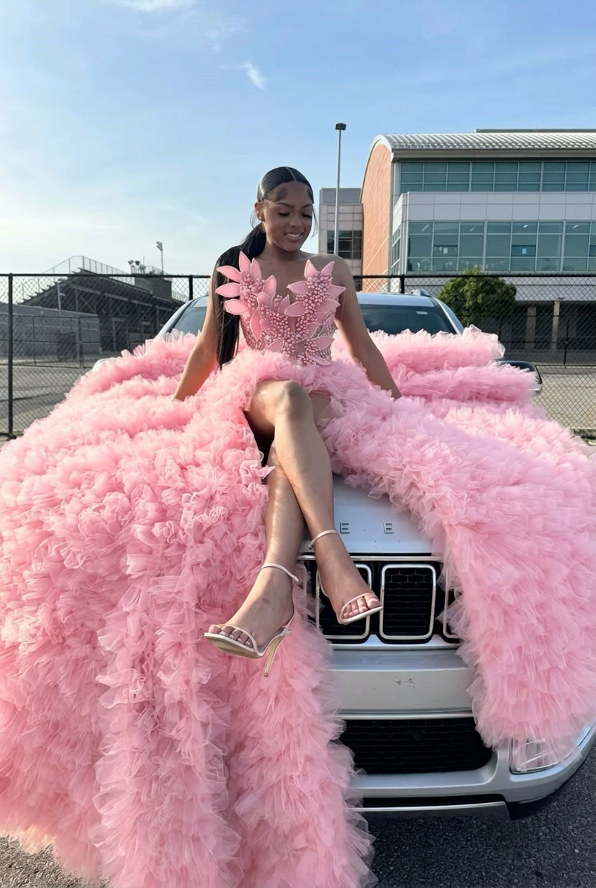 Candy pink sweetheart split-front mermaid prom dress