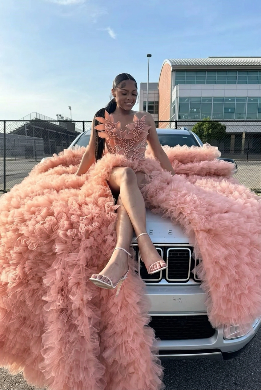 Dusty rose sweetheart split-front mermaid prom dress