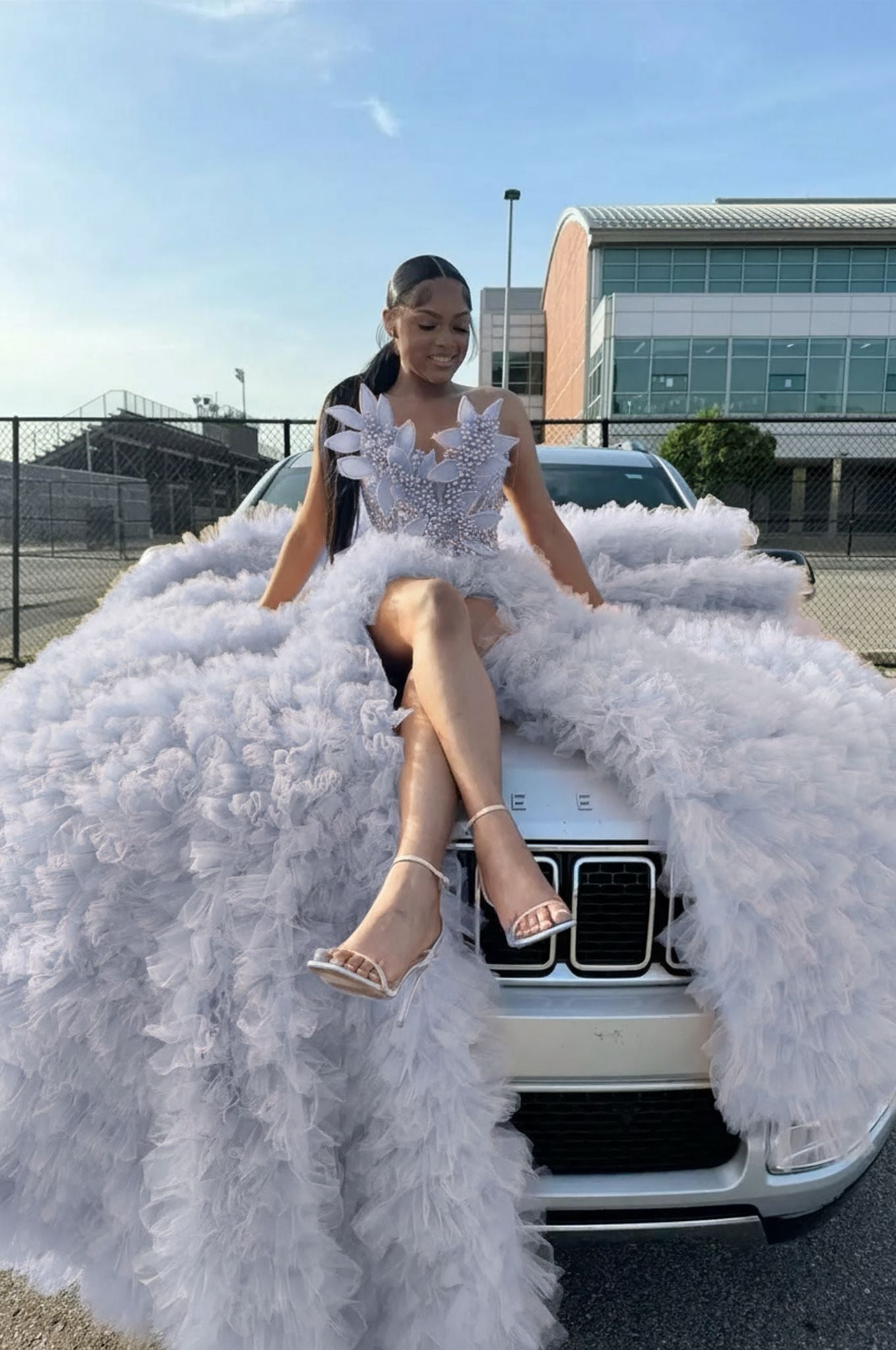 Stunning Pink Mermaid Prom Dress with Pearl Beading and Slit - Sleeveless Evening Gown