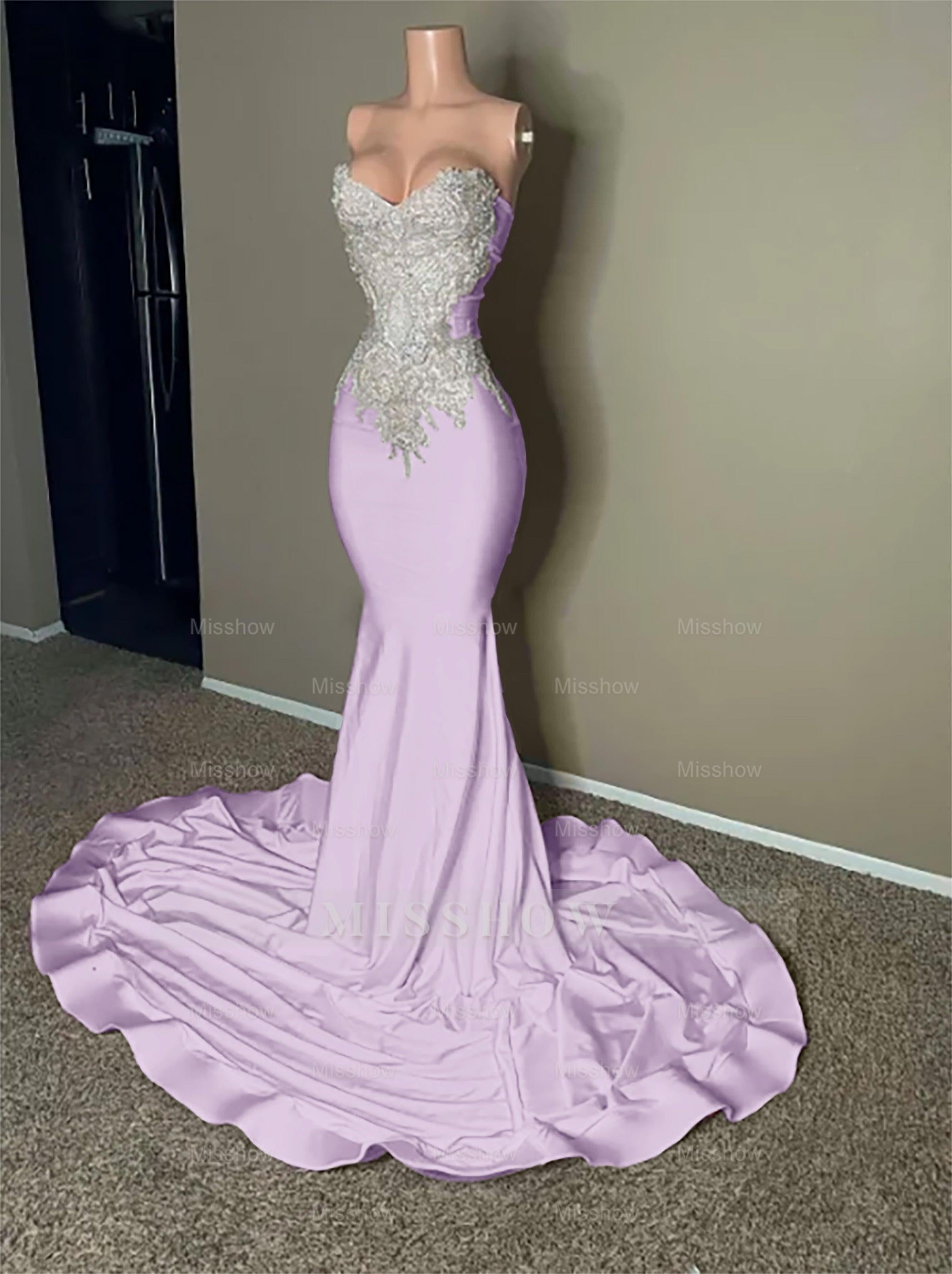 Stunning Pink Sleeveless Strapless Mermaid Long Formal Dress With Embroidery