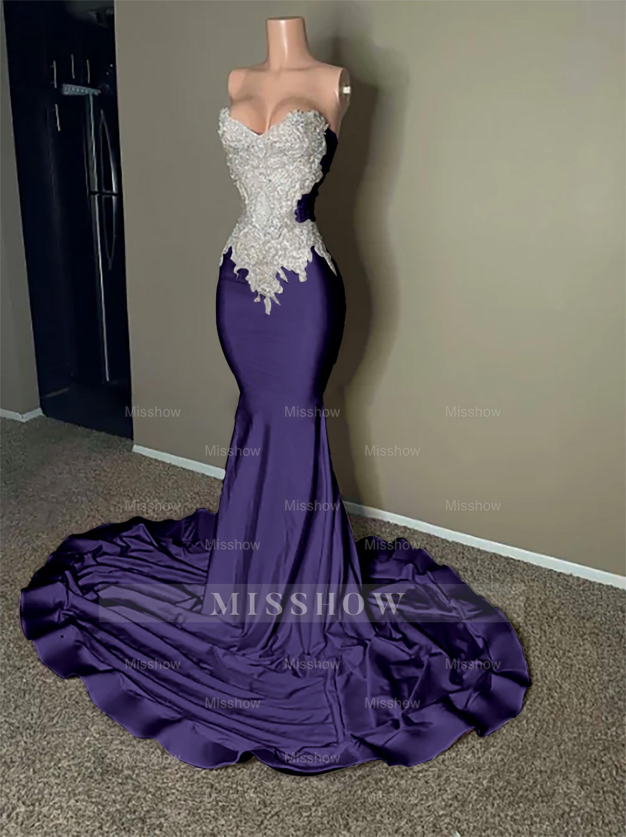 Stunning Pink Sleeveless Strapless Mermaid Long Formal Dress With Embroidery