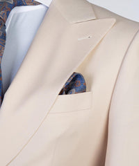 Stylish Champagne Peaked Lapel Three-Piece Best Fit Men’s Suits