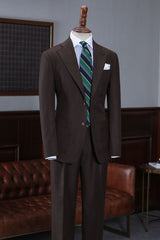 Stylish Coffee Two Pieces Slim Fit Tailored Business Suit