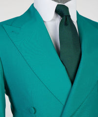 Stylish Green Slim Fit Double Breasted Peak Lapel Two-Piece Prom Suits
