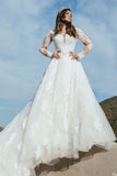 Sweetheart A-Line Floor-Length Appliques Wedding Dress with Tulle