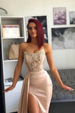 Sweetheart Mermaid Floor Length High Split Prom Dress