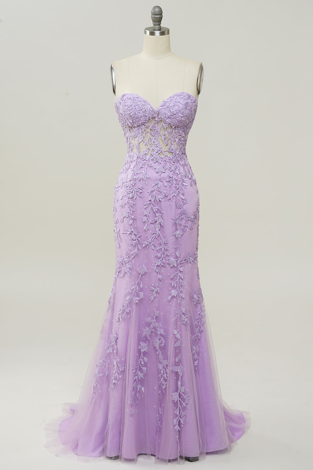 Sweetheart Neck Mermaid Prom Dress in Sky Blue with Appliques