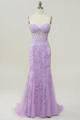 Sweetheart Neck Mermaid Prom Dress in Sky Blue with Appliques