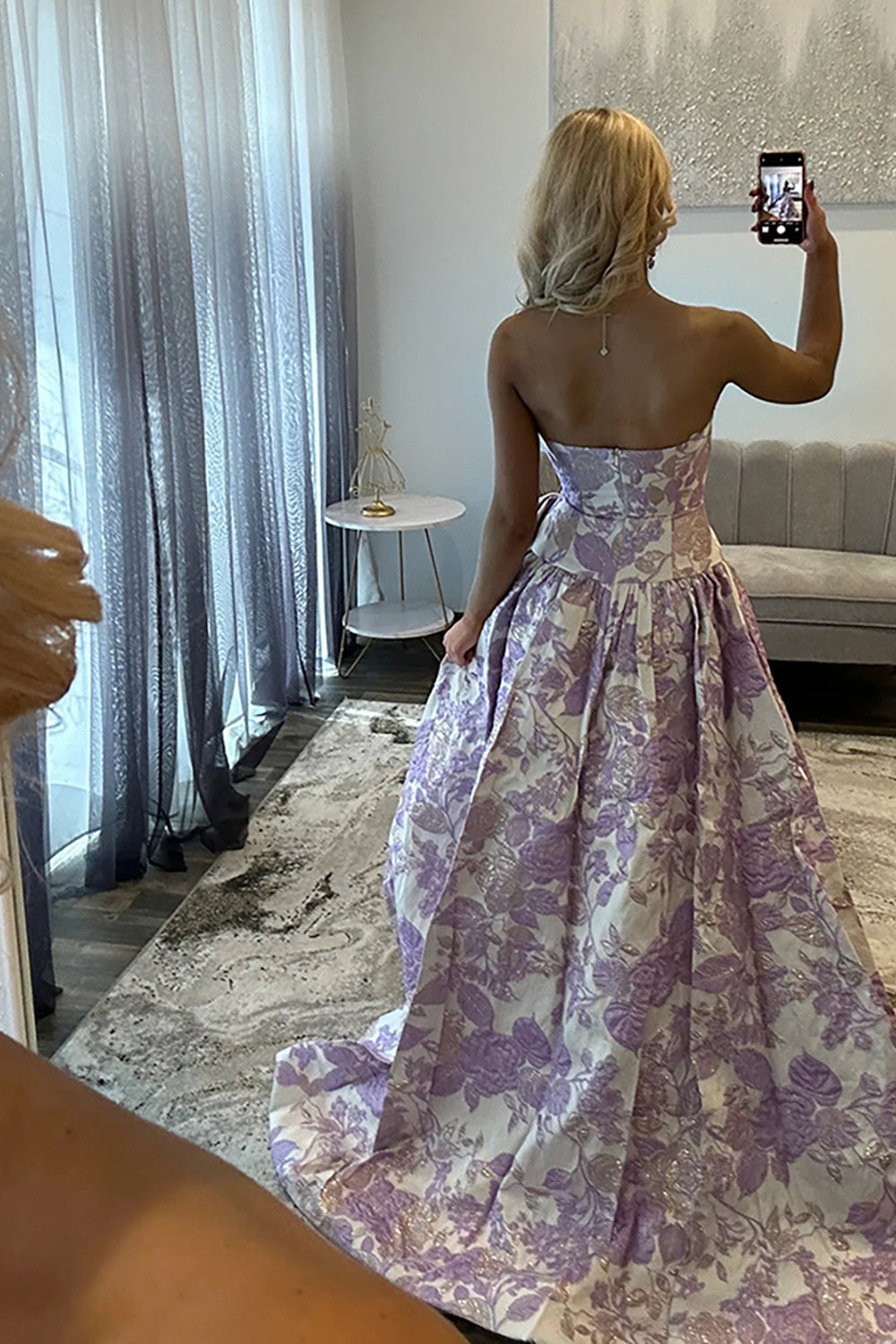 Sweetheart Sleeveless 3D Floral Bow Satin A-Line Prom Dress Floor Length