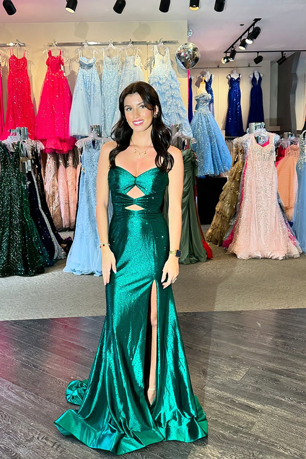 Sweetheart Sleeveless Beading Cut-Out Mermaid Prom Dress High Slit Lace-Up Back Floor Length