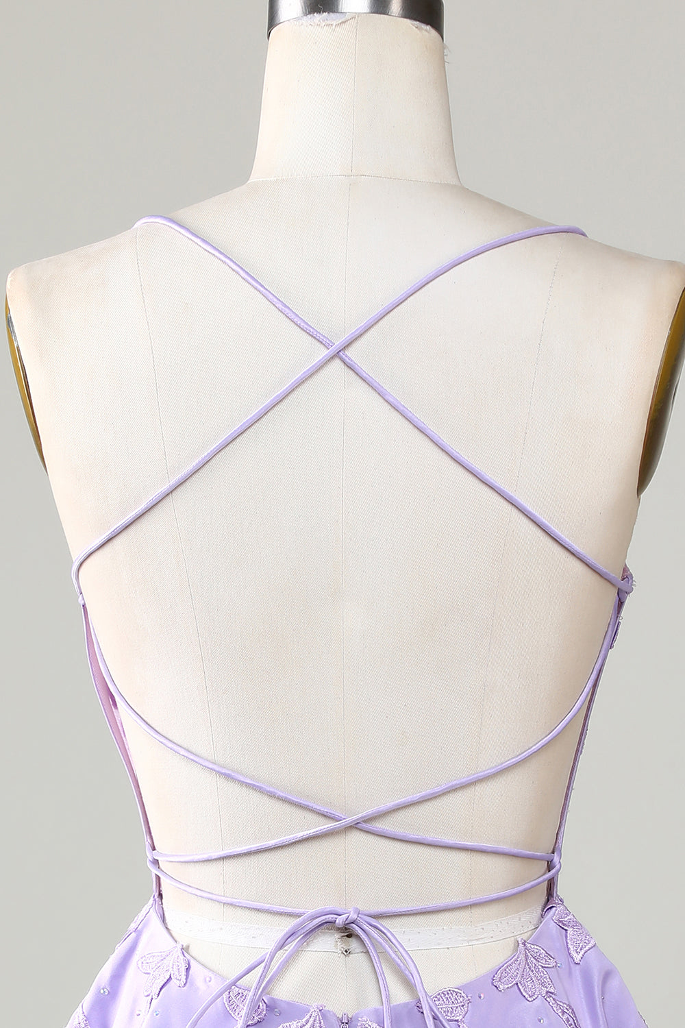 Lilac sweetheart applique A-line homecoming dress
