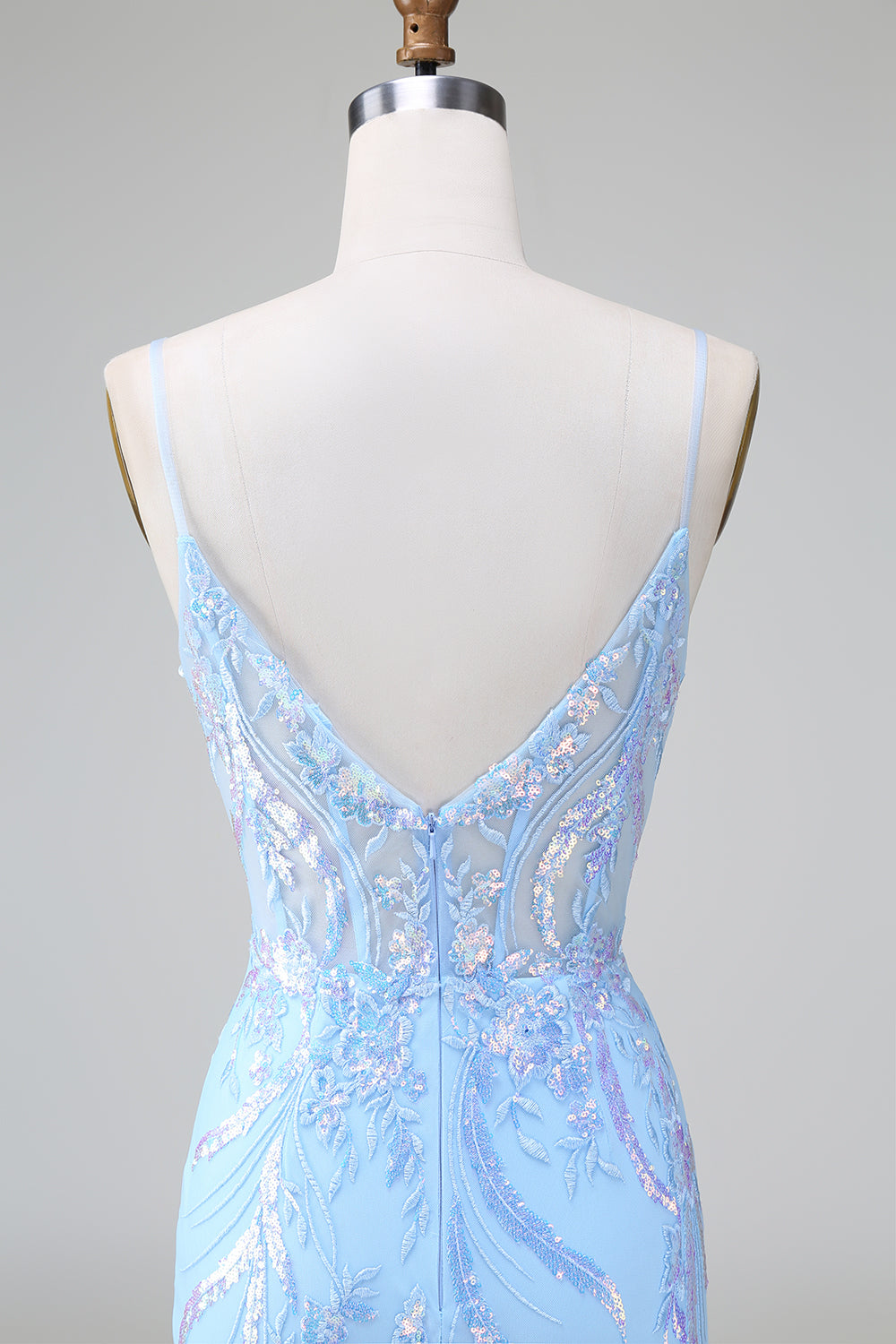 Light blue sweetheart applique bodycon homecoming dress