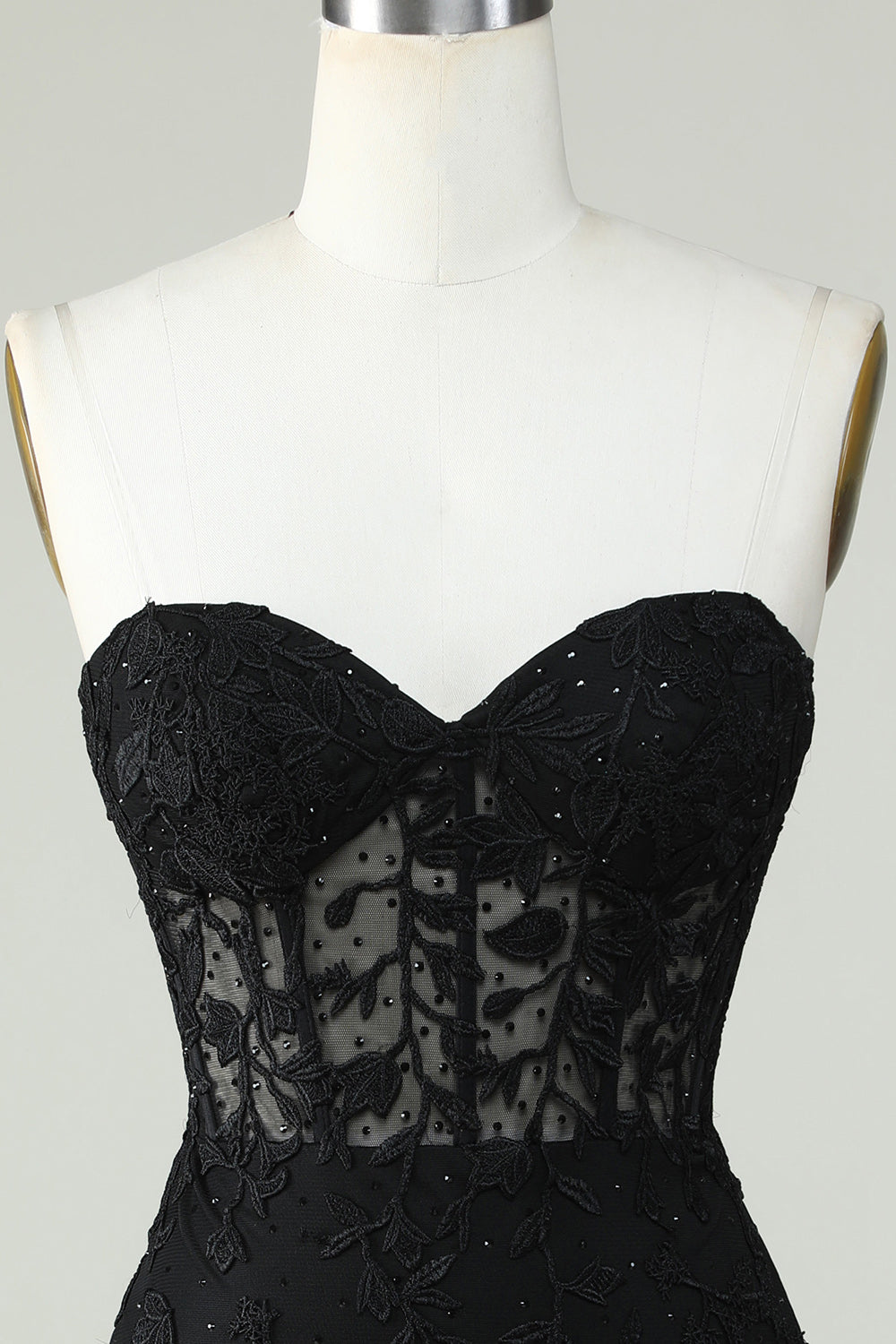 Bodycon Sweetheart Black Corset Homecoming Dress with Appliques