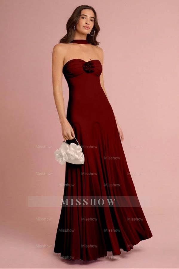 Sweetheart Strapless Sleeveless Long Formal Dress With Ruffles