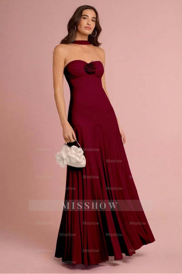 Sweetheart Strapless Sleeveless Long Formal Dress With Ruffles