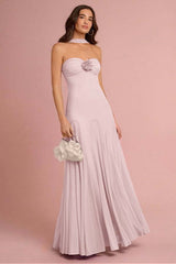 Sweetheart Strapless Sleeveless Long Formal Dress With Ruffles