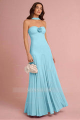 Sweetheart Strapless Sleeveless Long Formal Dress With Ruffles