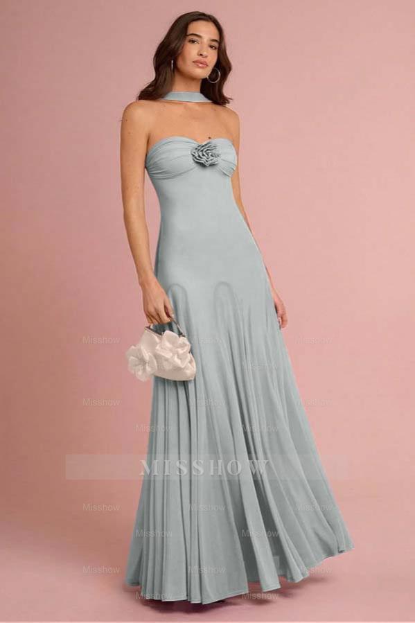 Sweetheart Strapless Sleeveless Long Formal Dress With Ruffles