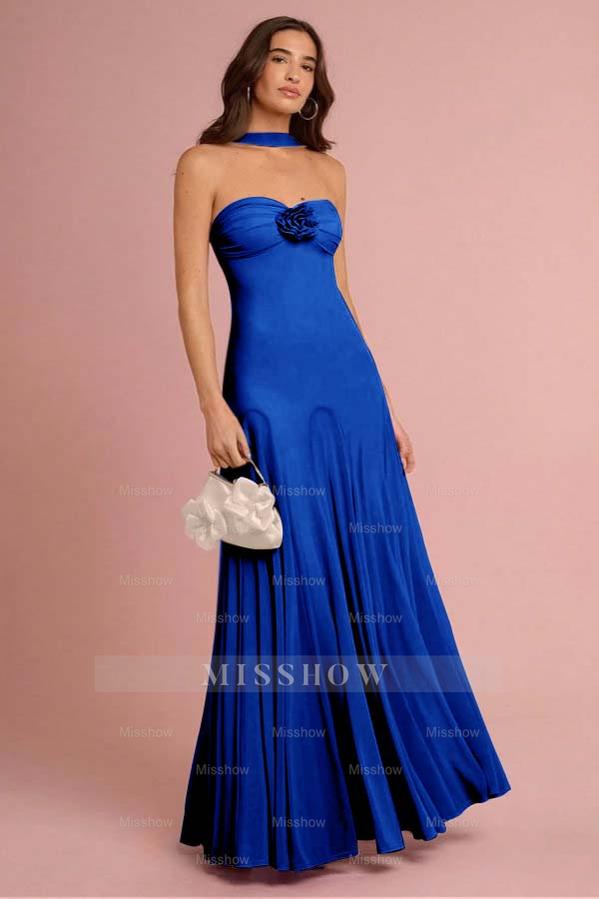 Sweetheart Strapless Sleeveless Long Formal Dress With Ruffles