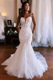 Sweetheart White Mermaid Lace Wedding Dress