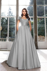 Tassel Sleeveless Straps A Line Long Formal Dress Pleated Dark Navy