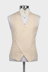 Trendy Champagne Notched Lapel Three-Piece Prom Suit